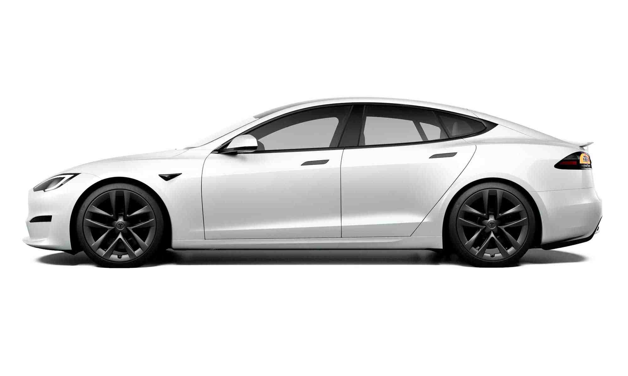 White Tesla model S 2022