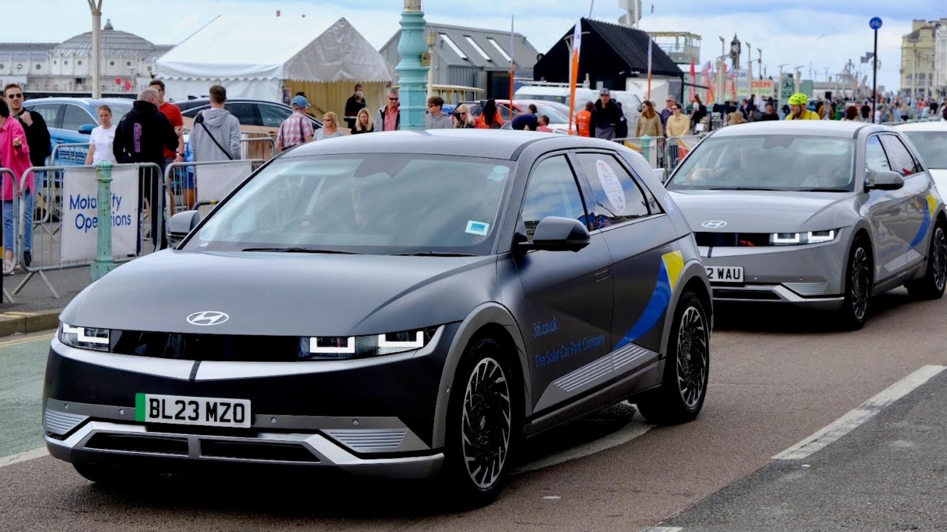 Electric cars at the London to Brighton EV Rall