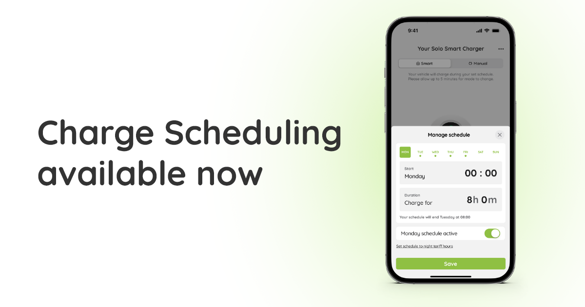 Charge Scheduling is now available in the Pod Point App Pod Point