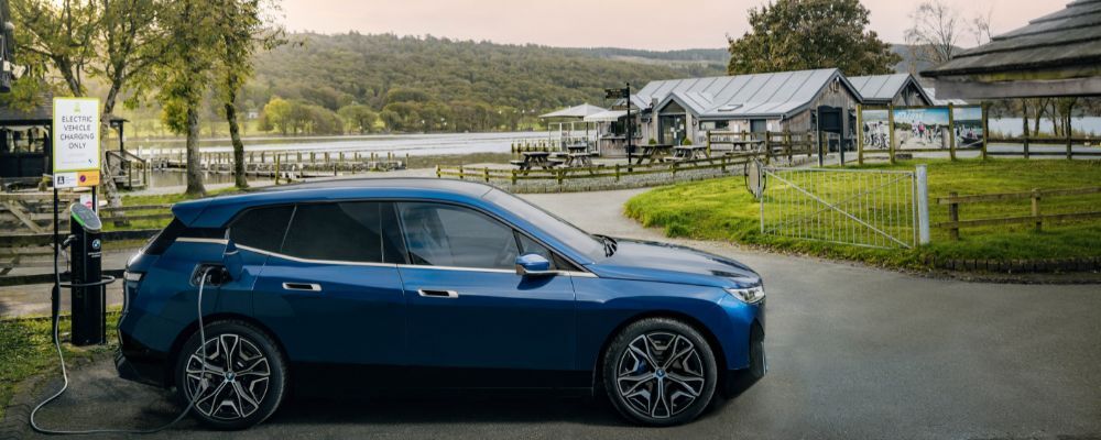 Photo of a car charging in the Lake District