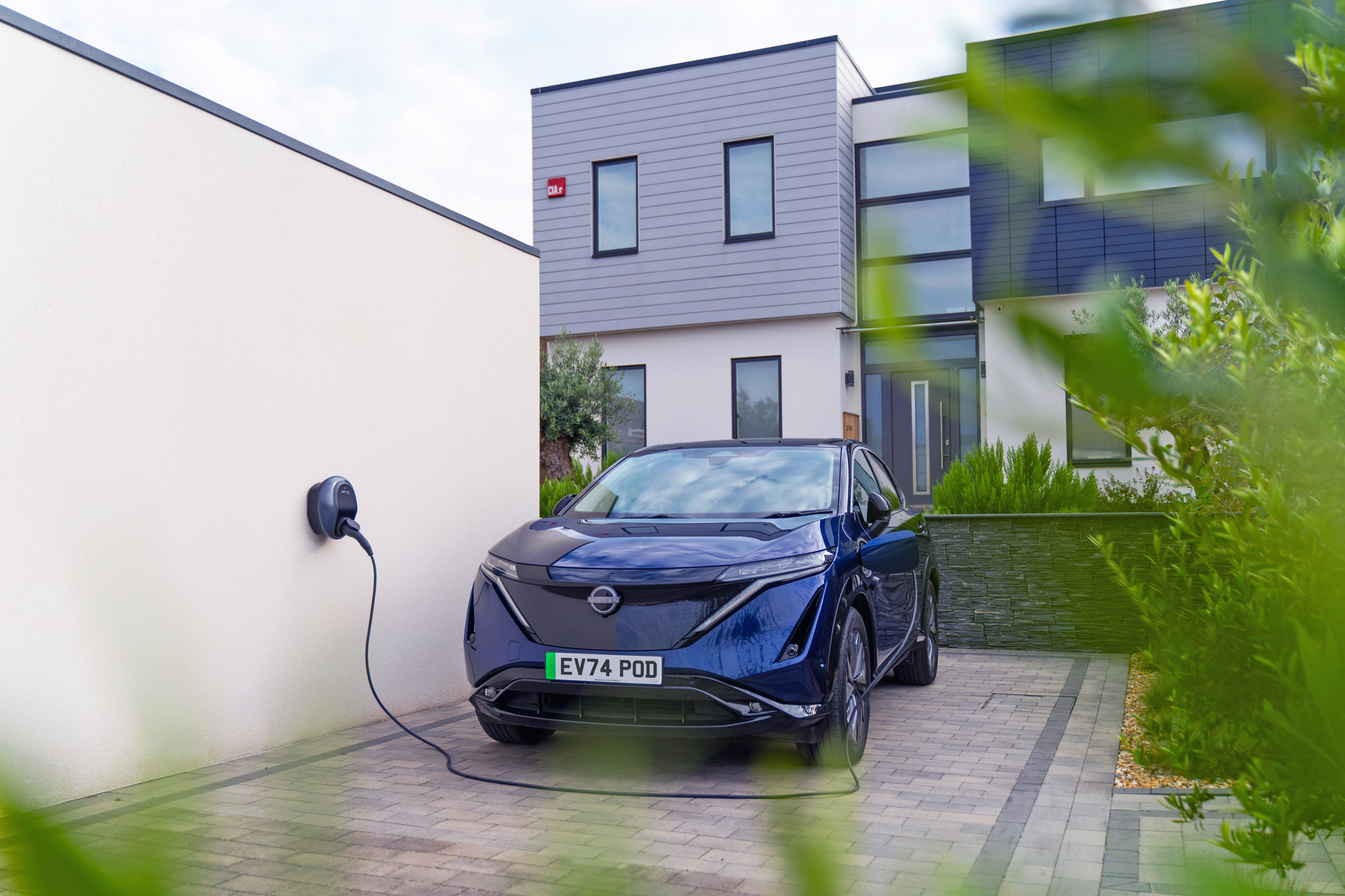 Nissan with a Pod Point EV Charger