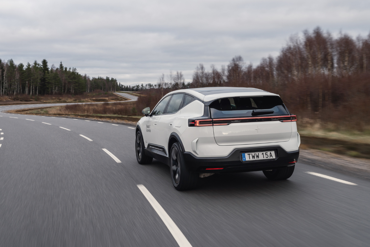 polestar 3 driving on a winding road