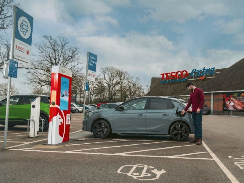 Pod Point EV charger being used at Tesco